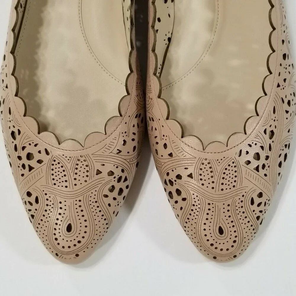 NIB Cole Haan Callie Laser-Cut Leather Flats in Mahogany Rose Size 6.5,8.5,9,9.5
